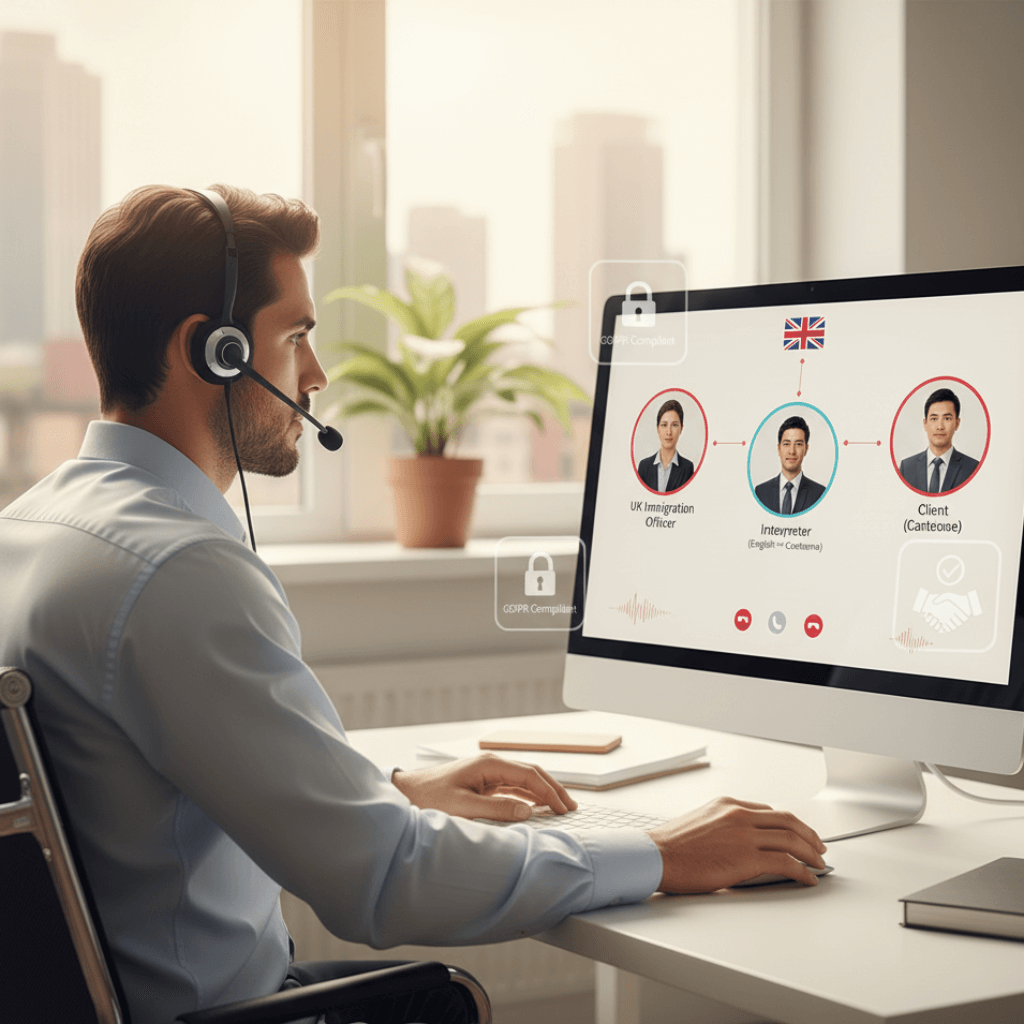 Professional interpreter providing secure over-the-phone interpreting for immigration and legal clients in the UK.